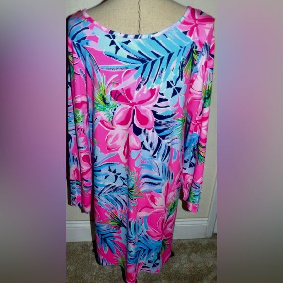 Lilly Pulitzer NWT Kaisley Dual Neck Dress Pretty In Pink Size L,XL,XXL - Picture 13 of 13